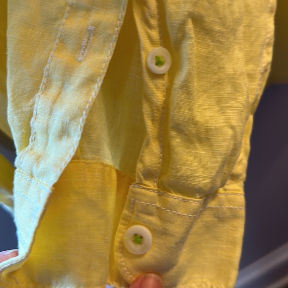 Men’s Tommy Bahama linen shirt EUC yellow - Picture 5 of 6